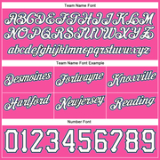 Custom Pink White-Light Blue Authentic Throwback Split Fashion Basketball Shorts