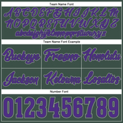 Custom Hunter Green Purple-Gray Authentic Throwback Basketball Shorts