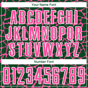 Custom Green Pink-White Abstract Network Splash Sublimation Soccer Uniform Jersey