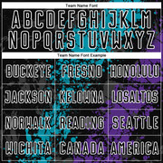 Custom Black Teal-Purple Dripping Splatter Art Sublimation Soccer Uniform Jersey