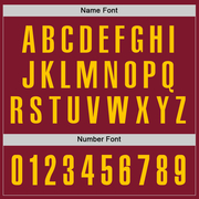 Custom Crimson Yellow Performance Golf Polo Shirt