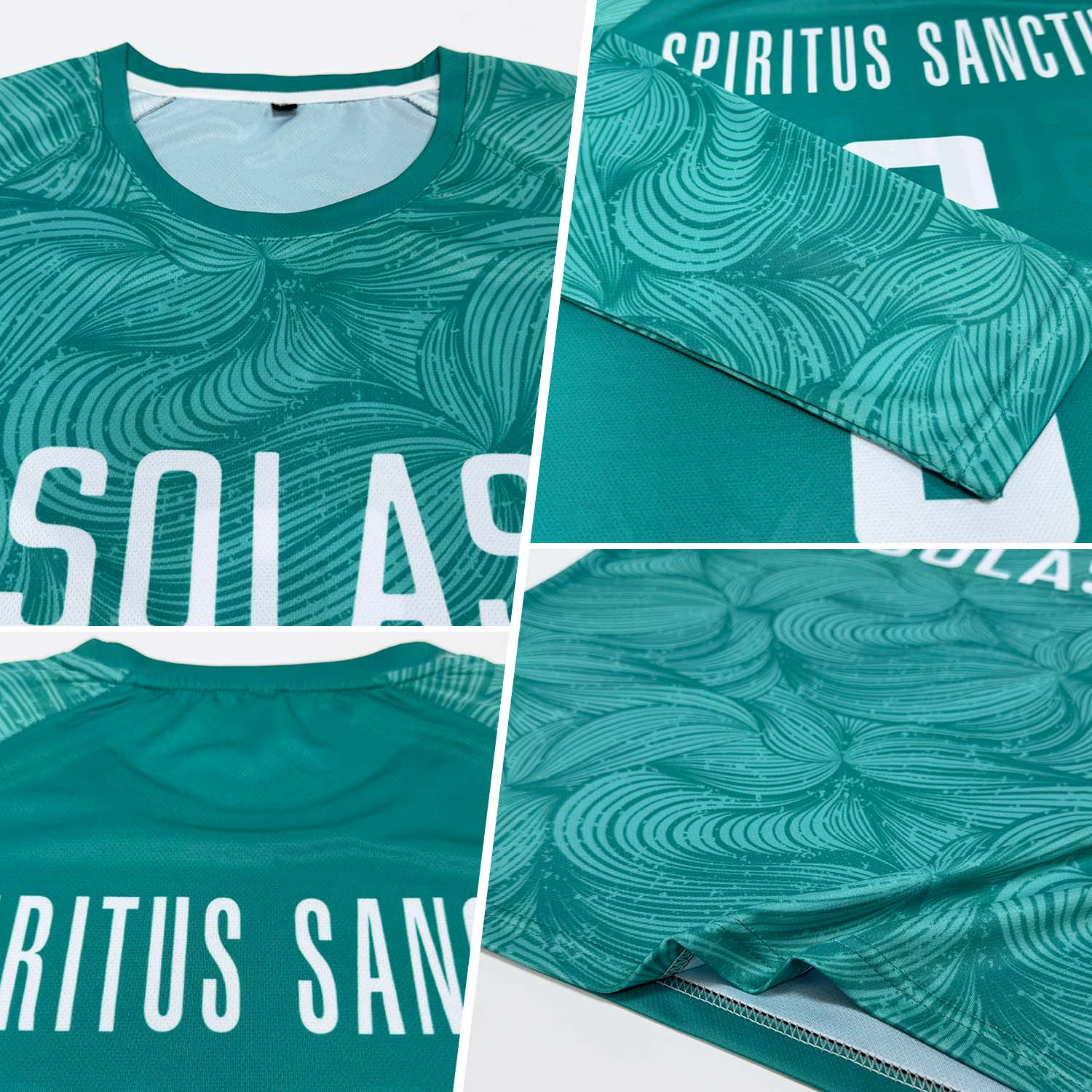 Custom Aqua White Sublimation Soccer Uniform Jersey