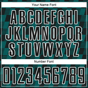 Custom Black Teal-White Line Sublimation Soccer Uniform Jersey