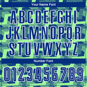 Custom Royal Pea Green-White Line Sublimation Soccer Uniform Jersey