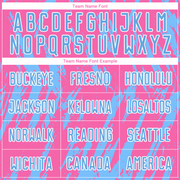 Custom Pink Light Blue-White Sublimation Soccer Uniform Jersey