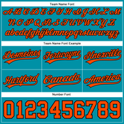 Custom Teal Orange-Black Authentic Throwback Basketball Shorts