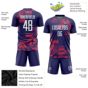 Custom Figure White-Purple Sublimation Soccer Uniform Jersey