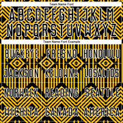 Custom Gold Black-White Abstract Geometric Shapes Sublimation Soccer Uniform Jersey