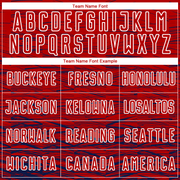 Custom Red Navy-White Line Sublimation Soccer Uniform Jersey