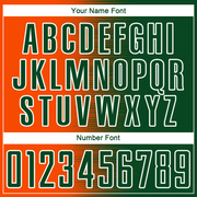 Custom Green Orange-White Gradient Line Sublimation Soccer Uniform Jersey