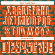 Custom Orange Teal-White Line Sublimation Soccer Uniform Jersey