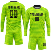 Custom Neon Green Black Sublimation Soccer Uniform Jersey