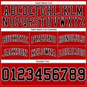 Custom Red Black-White Authentic Throwback Basketball Shorts