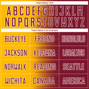 Custom Crimson Gold-White Gradient Line Sublimation Soccer Uniform Jersey