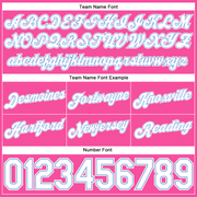 Custom Pink White Pinstripe White-Light Blue Authentic Basketball Shorts