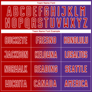 Custom Red Purple-White Gradient Line Sublimation Soccer Uniform Jersey