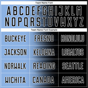 Custom Black Light Blue-White Gradient Line Sublimation Soccer Uniform Jersey