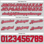 Custom Gray Red-White Authentic Throwback Basketball Shorts