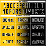 Custom Black Yellow-White Gradient Line Sublimation Soccer Uniform Jersey