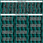 Custom Black Aqua-White Geometric Shape Sublimation Soccer Uniform Jersey