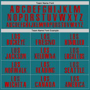 Custom Teal Red Performance Golf Polo Shirt