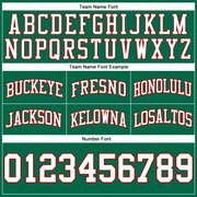 Custom Kelly Green White-Red Authentic Throwback Basketball Shorts