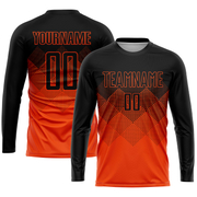 Custom Orange Black Sublimation Soccer Uniform Jersey