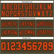 Custom Olive Orange-Black Authentic Throwback Salute To Service Basketball Shorts