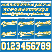 Custom Blue White-Gold Authentic Throwback Basketball Shorts