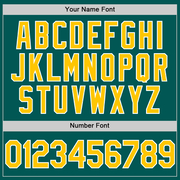 Custom Midnight Green Yellow-White Performance Vapor Golf Polo Shirt