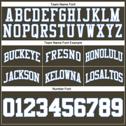 Custom Olive White-Light Blue Authentic Throwback Salute To Service Basketball Shorts