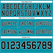 Custom Teal Black-White Authentic Throwback Basketball Shorts