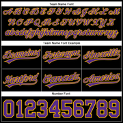 Custom Black Purple-Gold Authentic Throwback Basketball Shorts