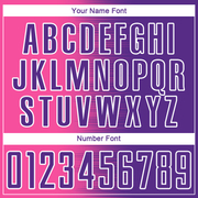 Custom Purple Pink-White Gradient Line Sublimation Soccer Uniform Jersey