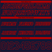 Custom Navy Red Pinstripe Fade Fashion Authentic Basketball Shorts