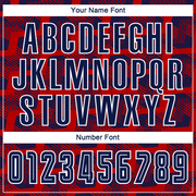 Custom Red Navy-White Line Sublimation Soccer Uniform Jersey