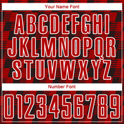 Custom Black Red-White Line Sublimation Soccer Uniform Jersey