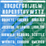 Custom Graffiti Pattern Powder Blue-Kelly Green Scratch Sublimation Soccer Uniform Jersey