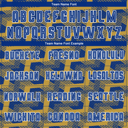 Custom Royal Old Gold-White Line Sublimation Soccer Uniform Jersey