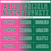 Custom Kelly Green Pink-White Gradient Line Sublimation Soccer Uniform Jersey