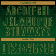 Custom Black Green-Old Gold Sublimation Soccer Uniform Jersey