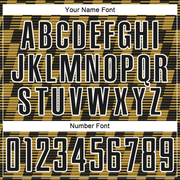 Custom Black Old Gold-White Line Sublimation Soccer Uniform Jersey