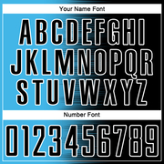 Custom Black Sky Blue-White Gradient Line Sublimation Soccer Uniform Jersey