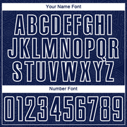 Custom Navy White Geometric Shape Sublimation Soccer Uniform Jersey