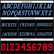 Custom Black Light Blue-Red Authentic Throwback Basketball Shorts