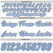 Custom White Light Blue Pinstripe Light Blue-Black Authentic Basketball Shorts