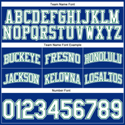 Custom Royal White Pinstripe White-Kelly Green Authentic Basketball Shorts