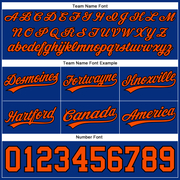 Custom Royal Orange-Black Authentic Throwback Basketball Shorts