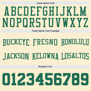 Custom Cream Kelly Green-White Authentic Throwback Basketball Shorts