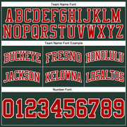 Custom Hunter Green Red-White Authentic Throwback Basketball Shorts